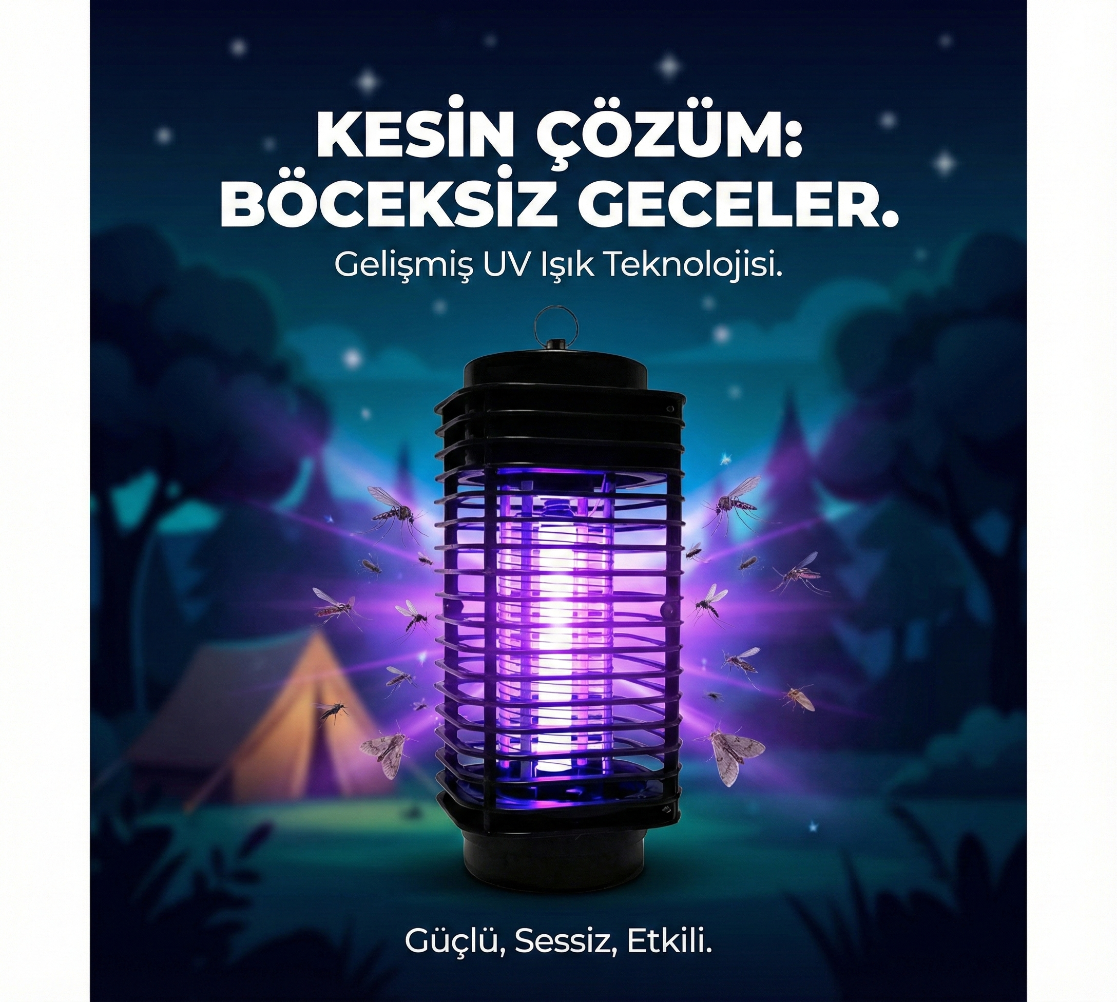 Elektrikli Sinek Öldürücü Cihaz Cız Lamba Mor Işık